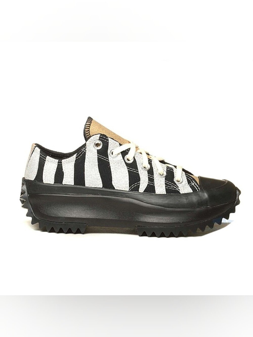 Converse Run Star Hike OX Womens Size 6 Black Silver Gold Glitter
